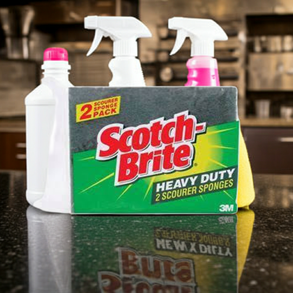 Scourer Sponge 3M Scotch-Brite Heavy Duty Pack 2