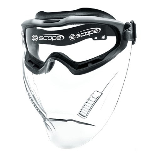 Safety Glasses – Clear Visor SCOPE SPARTAN GREY FRAME TITANIUM AF/AS CLEAR