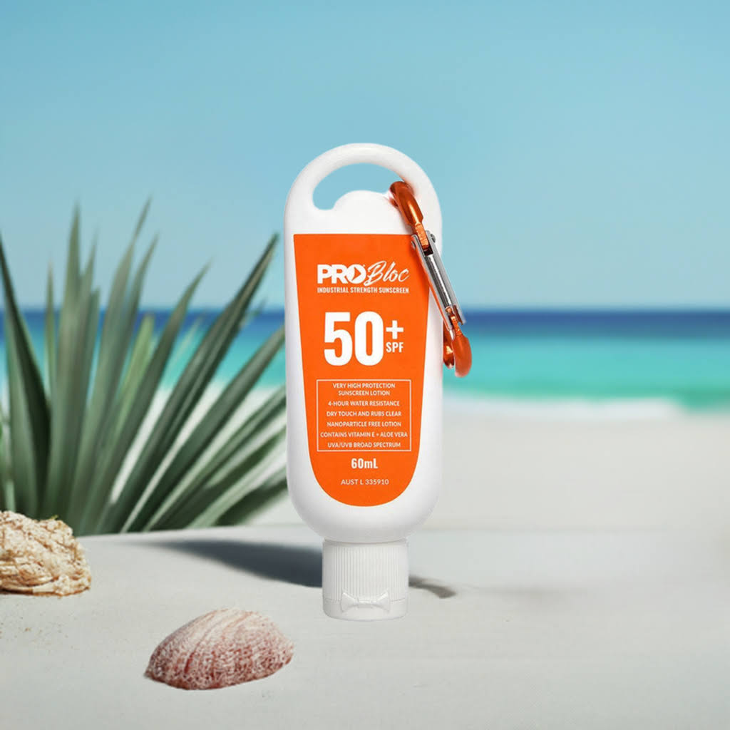 Sunscreen SPF 50 + PROBLOC Squeeze Bottle with Carabiner 60mL Pack of 6