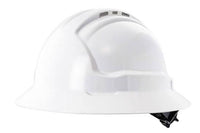 Maxisafe Tuffgard FullBrim Hard Hat - Ratchet Harness - Vented - White