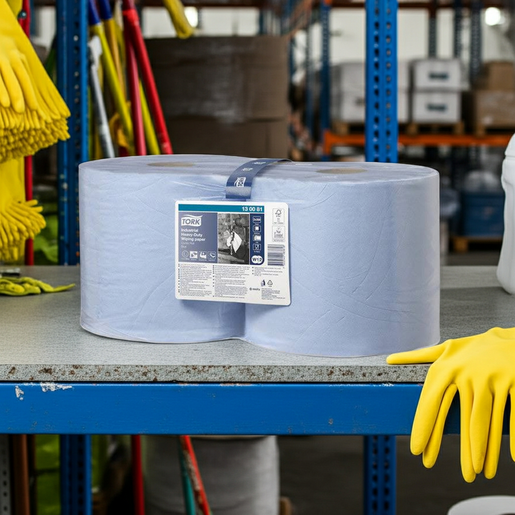 Wiping Paper Tork Heavy Duty Industrial  Blue Combi Roll 3 Ply - 2 Pack (130081)