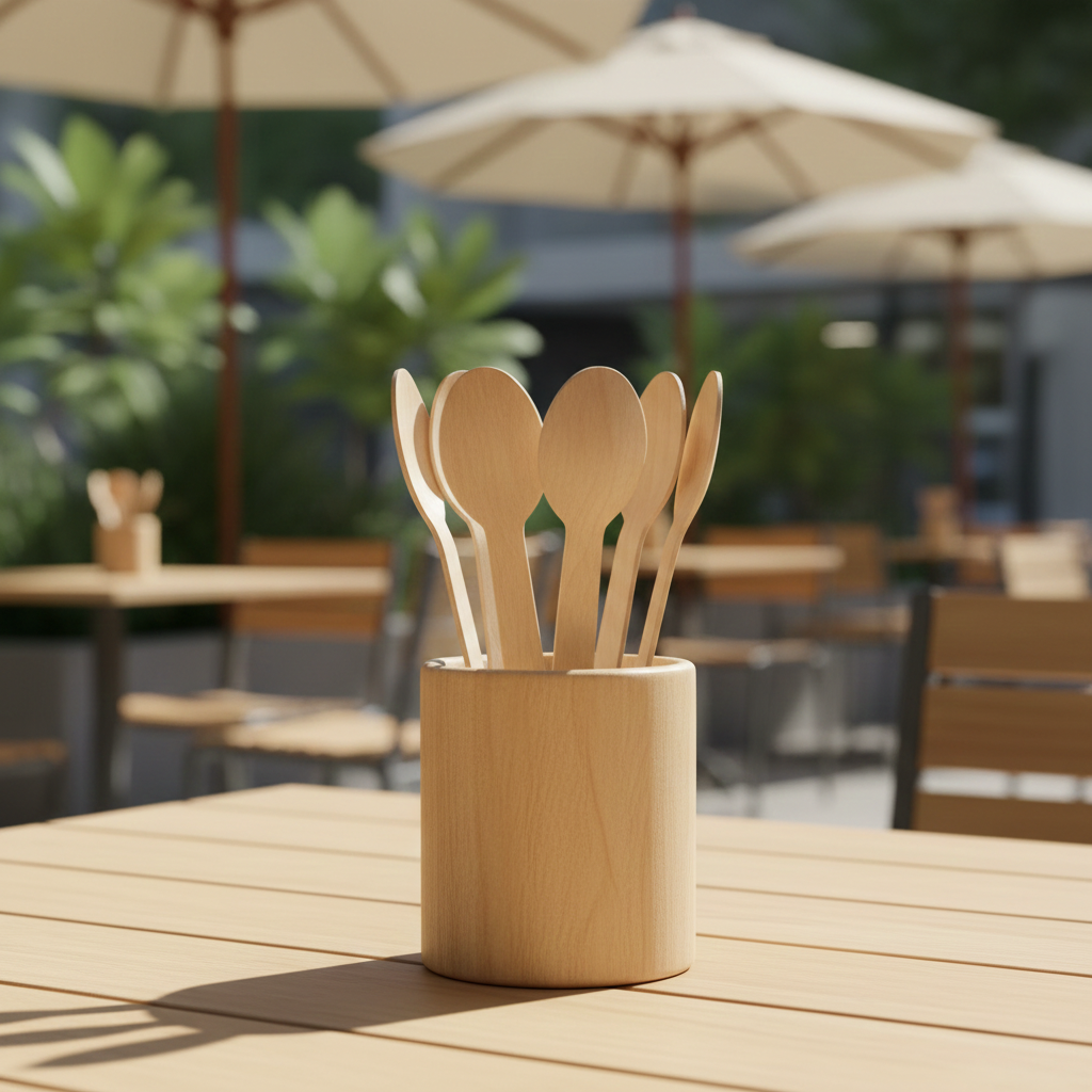 Wooden Teaspoon Cutlery Earth Essentials 100mm Pack of 100 -3435040