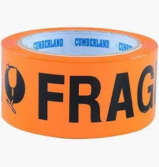 Wrap & Move 48mm x 66m Fragile Warning Tape orange – 2610096