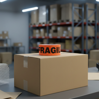 Wrap & Move 48mm x 66m Fragile Warning Tape orange – 2610096