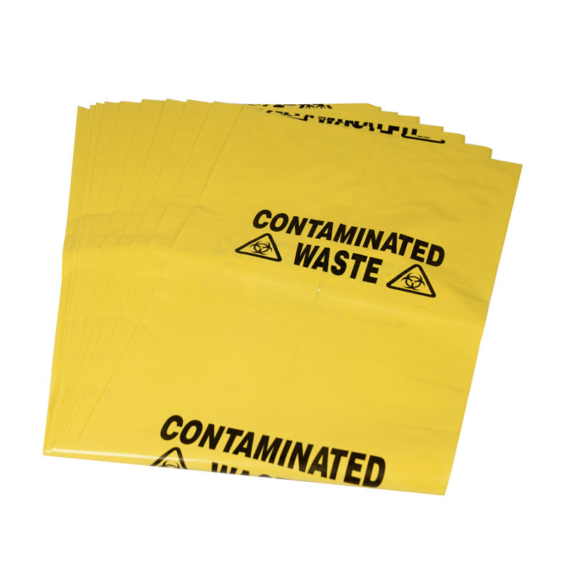 Clinical Contaminated Waste Plastic Bag Disposable, 380 (W) x 940mm (H), 120L - Pack of 10