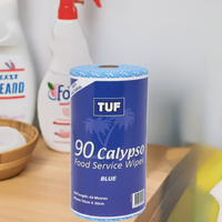 Antibacterial Wipes Food Service Tuf Calypso Blue Roll 90 Sheets