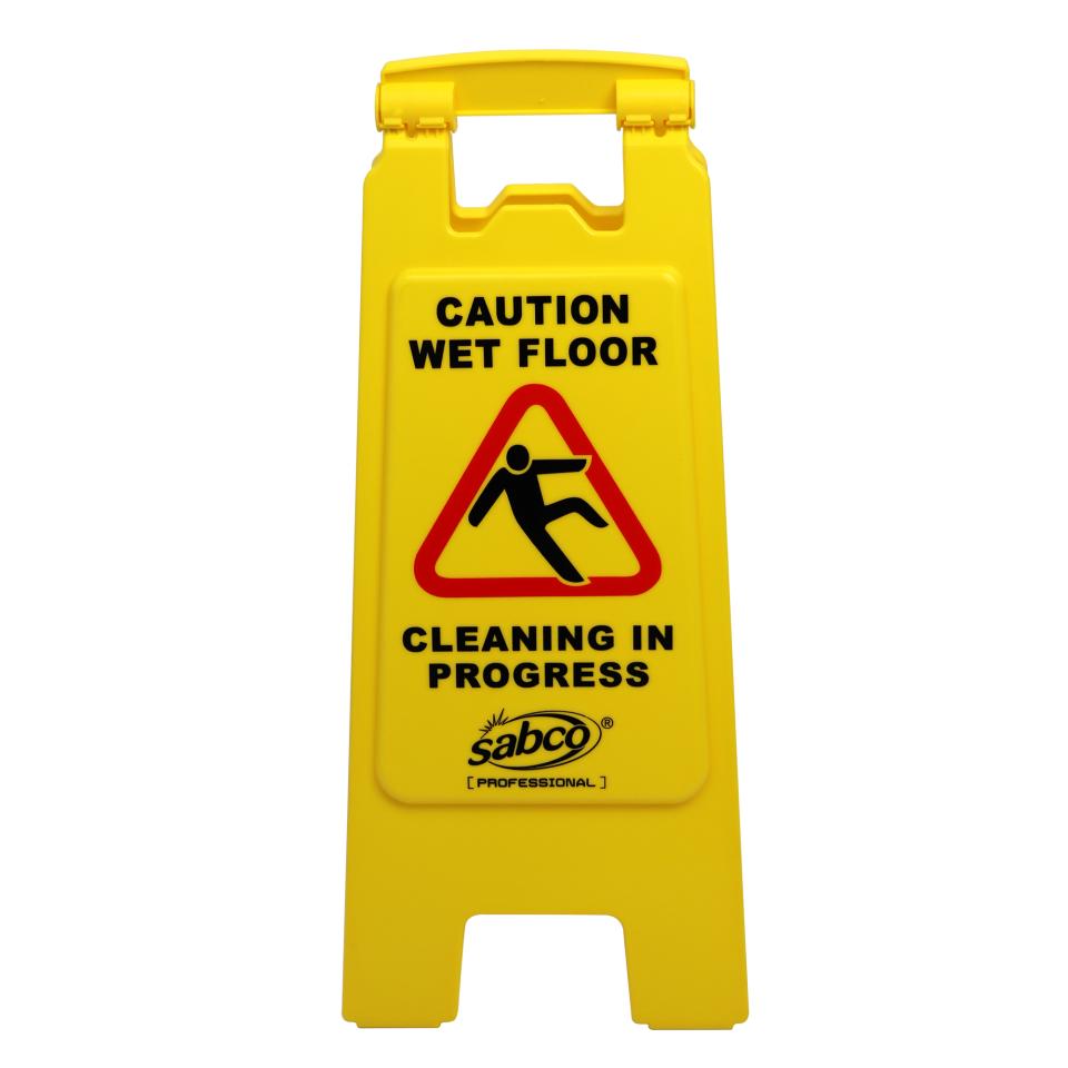 Sabco Wet Floor Cleaning in Progress Sign Small – SABC-2420A Safety A-Frame Caution Sign