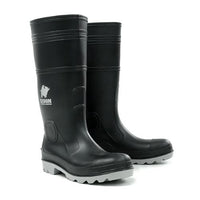 Steel Toe PVC Gumboot Bison INCA Black/Grey INCAGSBKGY