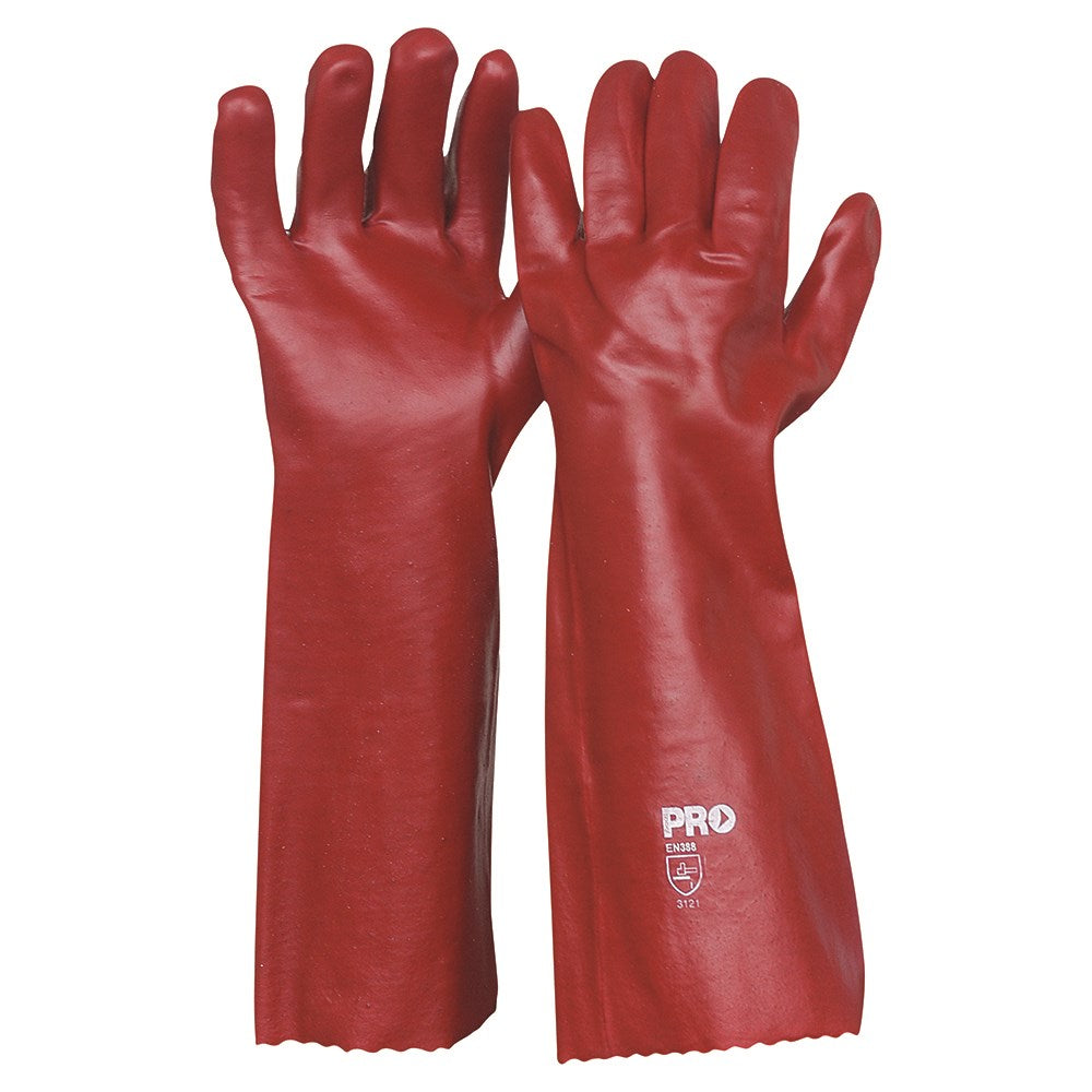 PVC Gloves Oil Resistant - PRO CHOICE- 45cm Red Large Pack of 6