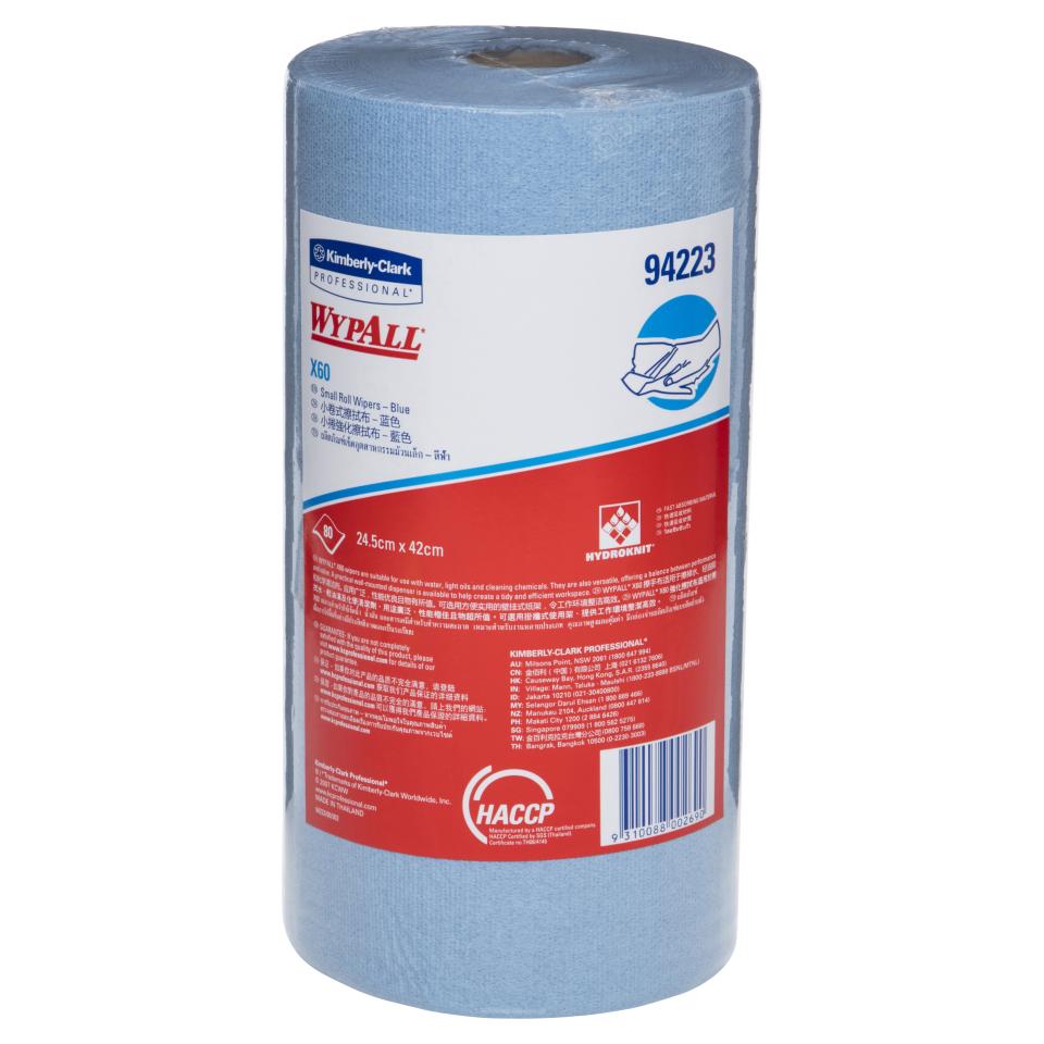 Wypall  94223E X60 Small Roll Blue
